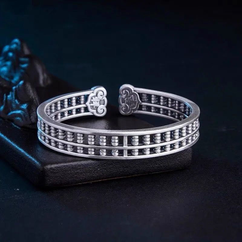 perak 925 asli gelang untuk wanita Berkah Berongga Vintage Gelang Fashion perhiasan