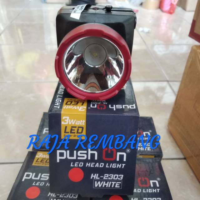 Senter Kepala Push On Led Head Light HL-2303 white 3W