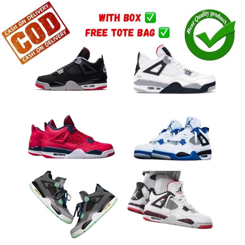 Sepatu Sneakers Basket Pria | Nike air Jordan Retro 4 | Premium original