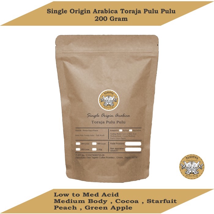 

DISKON - (BISA COD) KOPI ARABIKA TORAJA PULU PULU 200GR BIJI KOPI ATAU KOPI BUBUK - BIJI KOPI