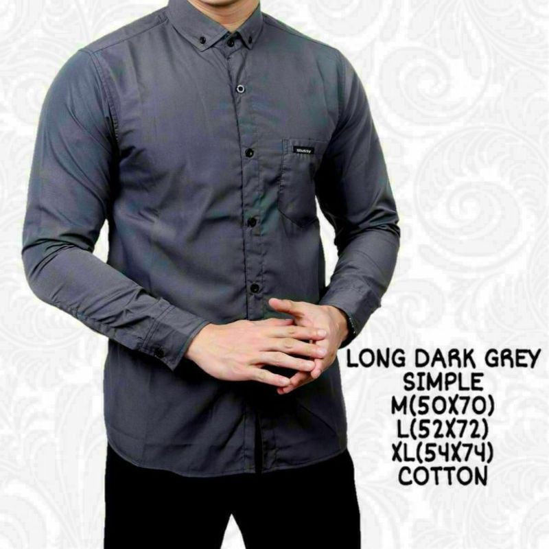 Kemeja Polos Katun Kantor Formal Lengan Panjang Pria / kemejapria/kemejapolos/kemeja