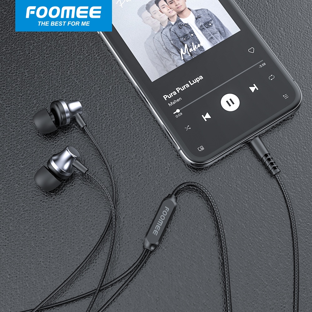 Earphone HIFI Wired music headset in-ear metal tarnish FOOMEE QA40-3
