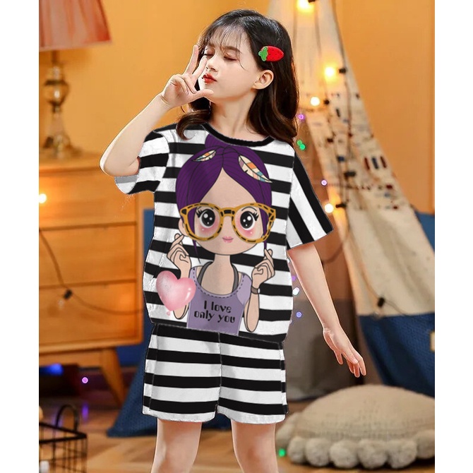 RILLO - Setelan baju playful colour anak print / setelan anak unisex 1-7 tahun PART 2