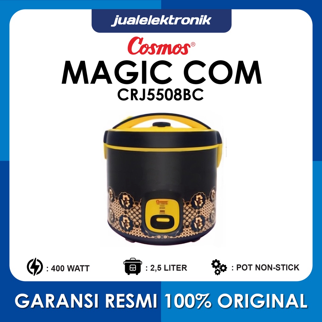 cosmos crj5508bc     rice cooker non stick 3in1 2 5 liter 400 watt batik   magic com   penanak nasi 