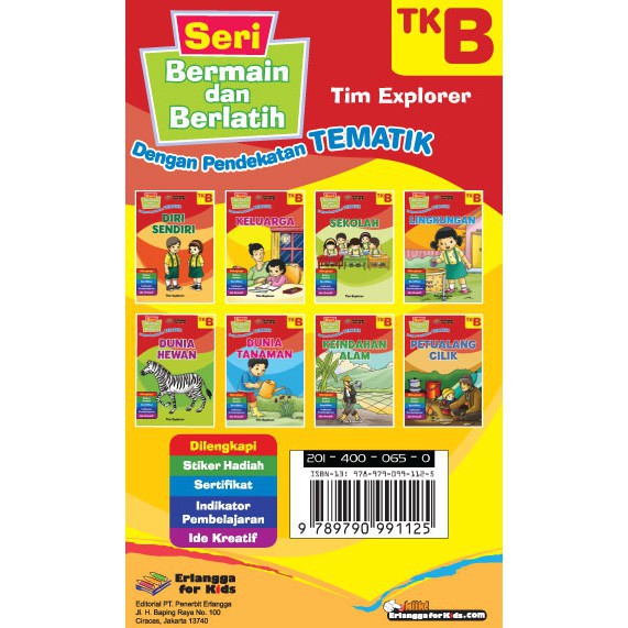 Buku Erlangga TK 2014000650 PAKET BERMAIN & BERLATIH TK B#