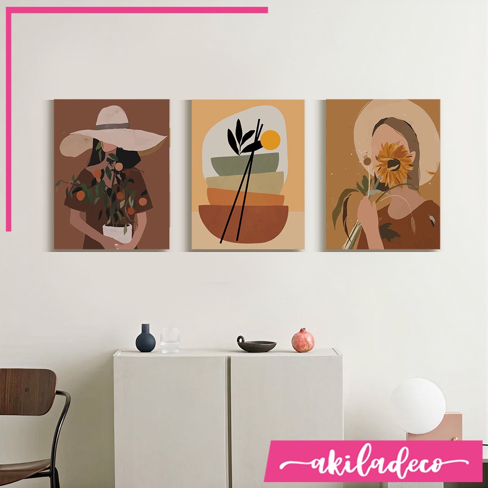 Poster Wall decor minimalis Bohemian / Pajangan dinding nordic / dekorasi hiasan dinding abstrak