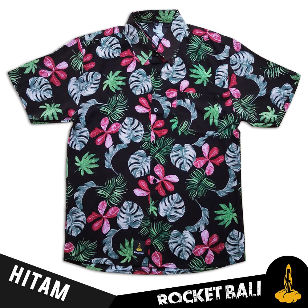 Baju Pantai Cowok - Baju Pantai Floral - Kemeja Hawai Brand Rocket Bali