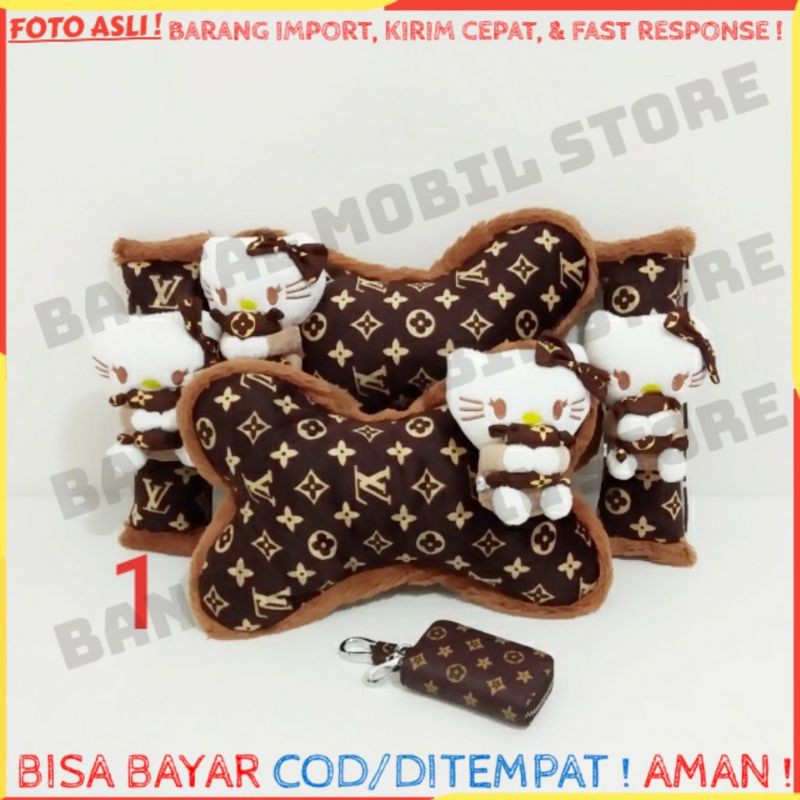 SET BANTAL SANDARAN HEADREST JOK KEPALA LEHER TISU TISSU TISUE TISSUE SAFETY BELT SABUK PENGAMAN KUR