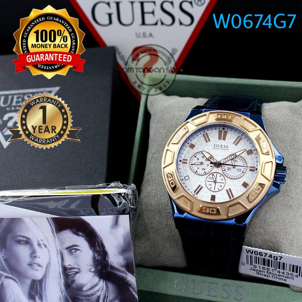 JAM TANGAN PRIA GUESS W0674G2 W0674G3 W0674G4 W0674G7 W0674G8 ORIGINAL BERGARANSI GARANSI 1 TAHUN TE