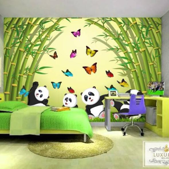 Wallpaper Custom Wallpaper 3D Wallpaper Dinding Anak Panda Galeridini09