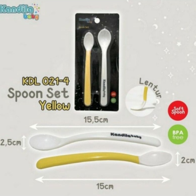 KANDILA Baby Hard and Soft Spoon Set Sendok Bayi Lentur