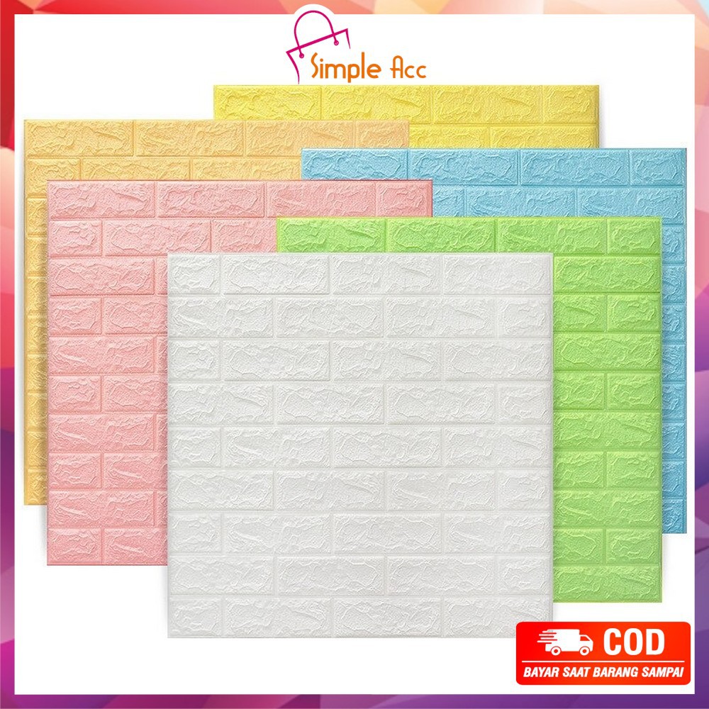 ~COD~ DO-C206 Wallpaper Dinding Foam 3D Kecil Motif Batu Bata/Walpaper Stiker Dinding Dekorasi Kamar-2