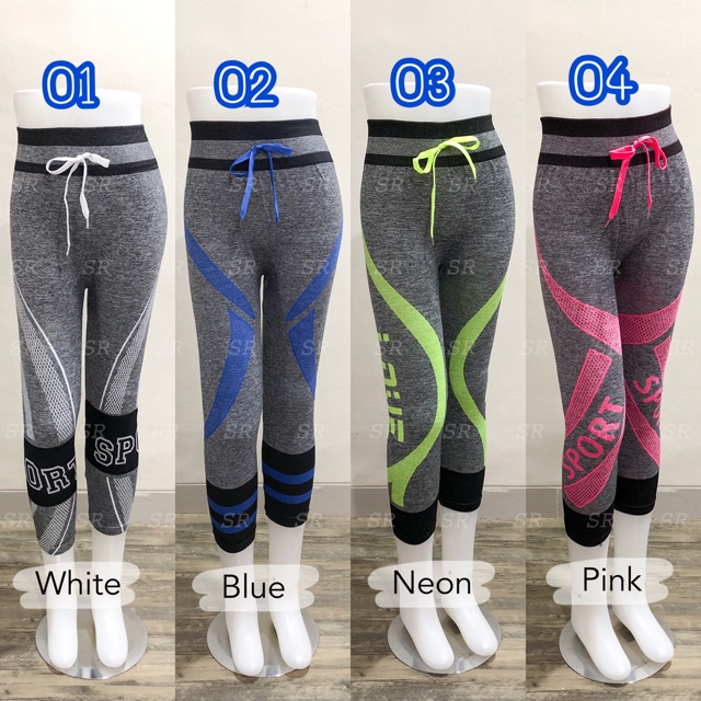 Legging Senam Import Misty Pendek 7/8 Celana Olahraga Wanita Melar Jumbo