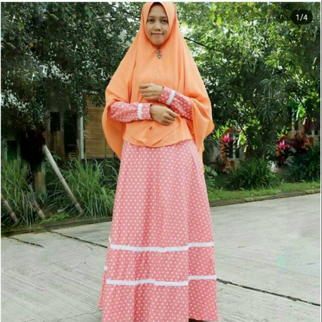GAMIS KATUN JEPANG / GAMIS POLKADOT