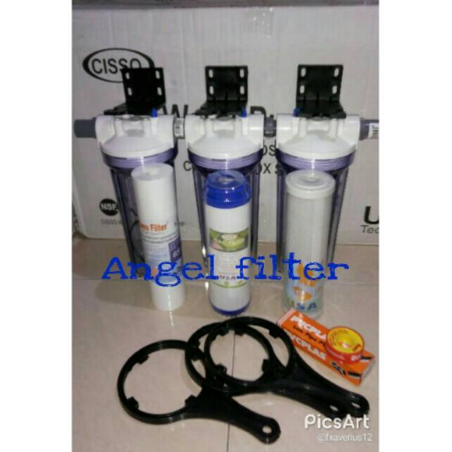 Paket Filter Penjernih Air Sumur Rumahan 3 tabung housing Nanotec