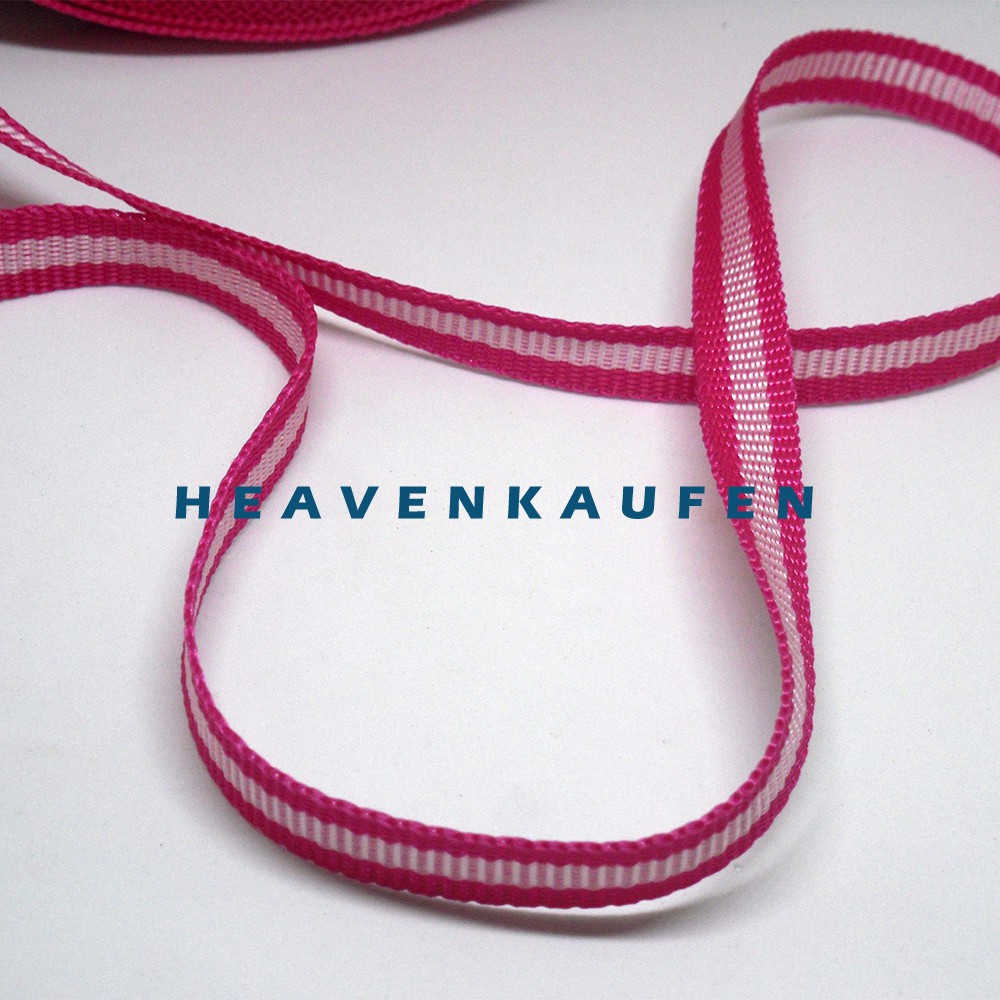 Tali Gelang/Lanyard Meteran Pink Fanta List Putih Lebar 1 cm