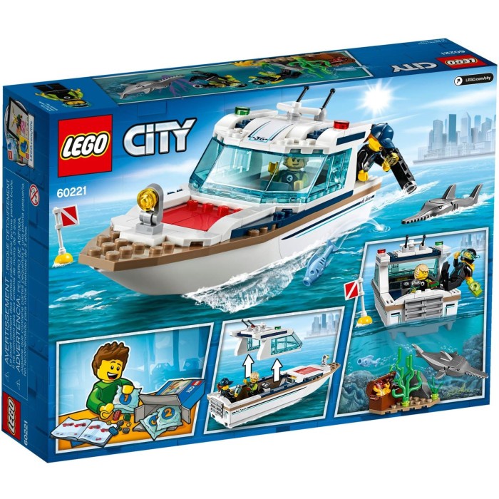 Toys Store -  LEGO Original CITY 60221 Diving Yacht - Mainan Anak Edukasi Lego Kapal