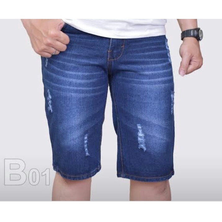 celana jeans denim  garment pendek pria stret model distro terbaru