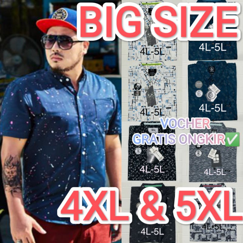 Kemeja jumbo pria big size 4 XL xxxxl 5 XL xxxxxl | kemeja pria jumbo cowok jumbo xxl xxxl  BIG SIZE