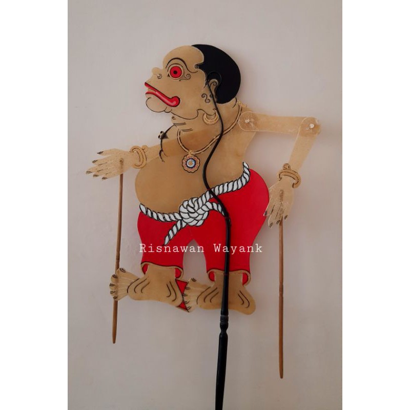 Special Pesanan Kulit Sapi 50 cm Wayang Kullit Premium Bagong Clana Kolor Abang