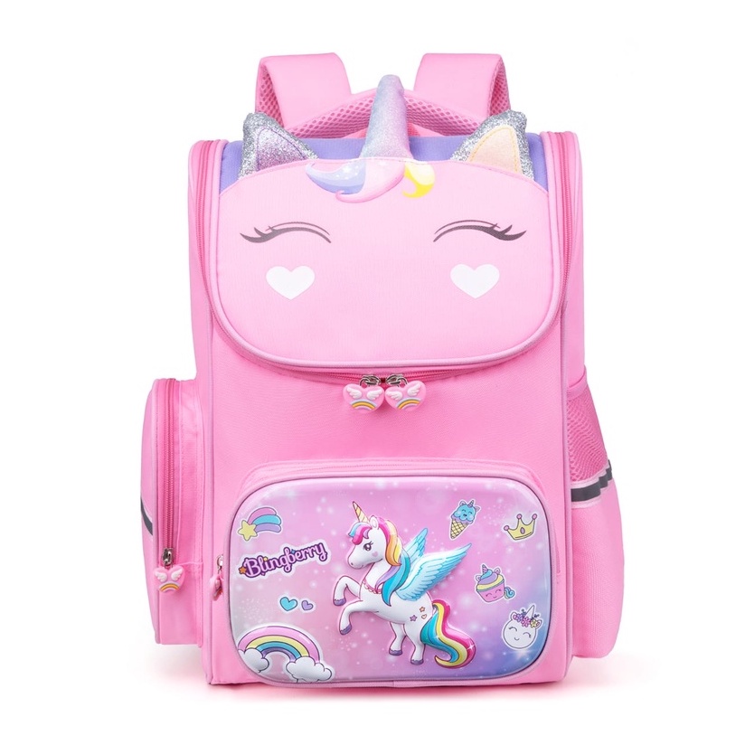 Tas sekolah anak TK SD anak perempuan Unicorn Waterproof import berkualitas backpack unicorn sekolah anak high quality import tas ransel unicorn Tas Grosir Import Blingberry  ransel Blingberry Original