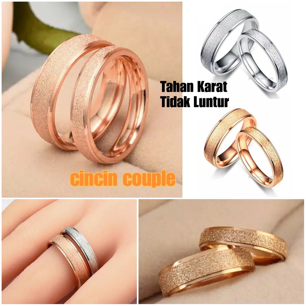 Cincin titanium couple Glitter engagement pernikahan wedding tunangan kawin fashion pria wanita