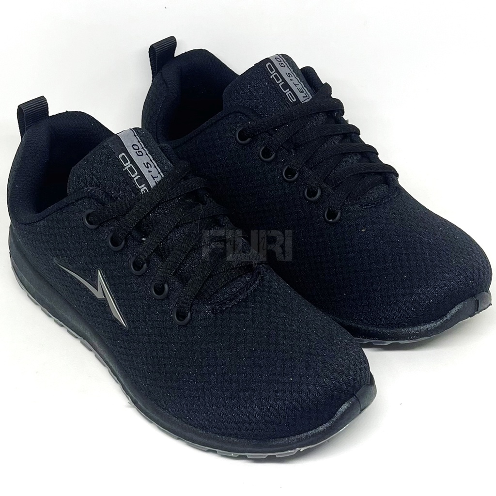 FIURI - Ando Original - SIP 37 FULL HITAM 37-40 - Sepatu Kets Wanita - Sepatu Sneakers Wanita - Sepatu Olahraga Sport Wanita - Sepatu Casual - Sepatu Jogging Lari Fitness Gym Senam Wanita - Sepatu Perempuan Cewek -Sepatu Sekolah Bertali SMP SMA