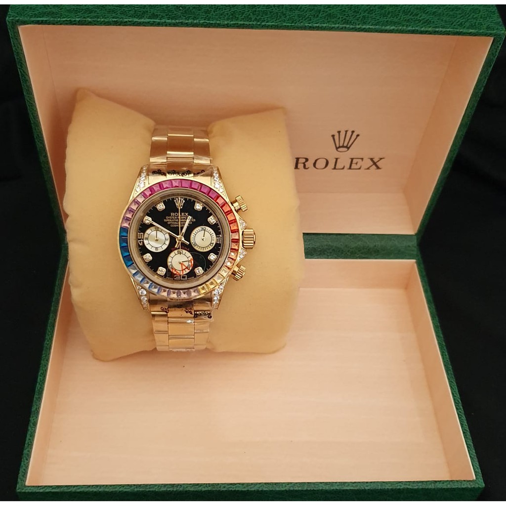 BAYAR DI TEMPAT Jam tangan pria Rolex DAYTONA Diamon fashion pria arloji
