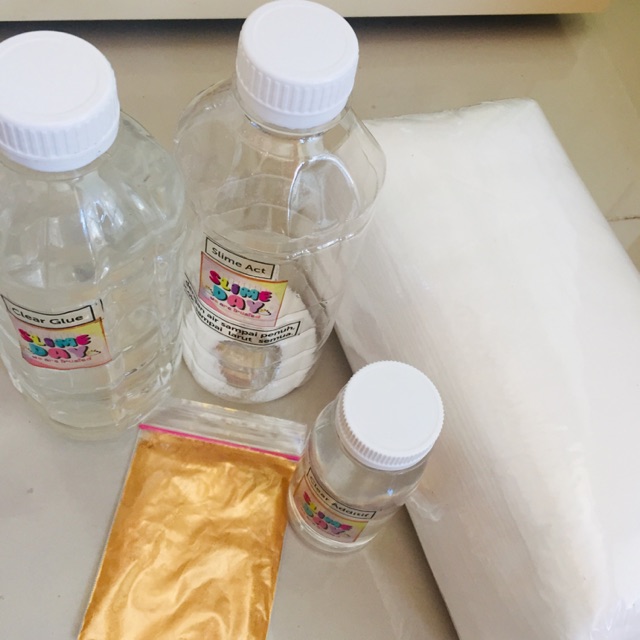 PAKET LENGKAP BAHAN CLEAR SLIME GOLD (ANTI GAGAL)