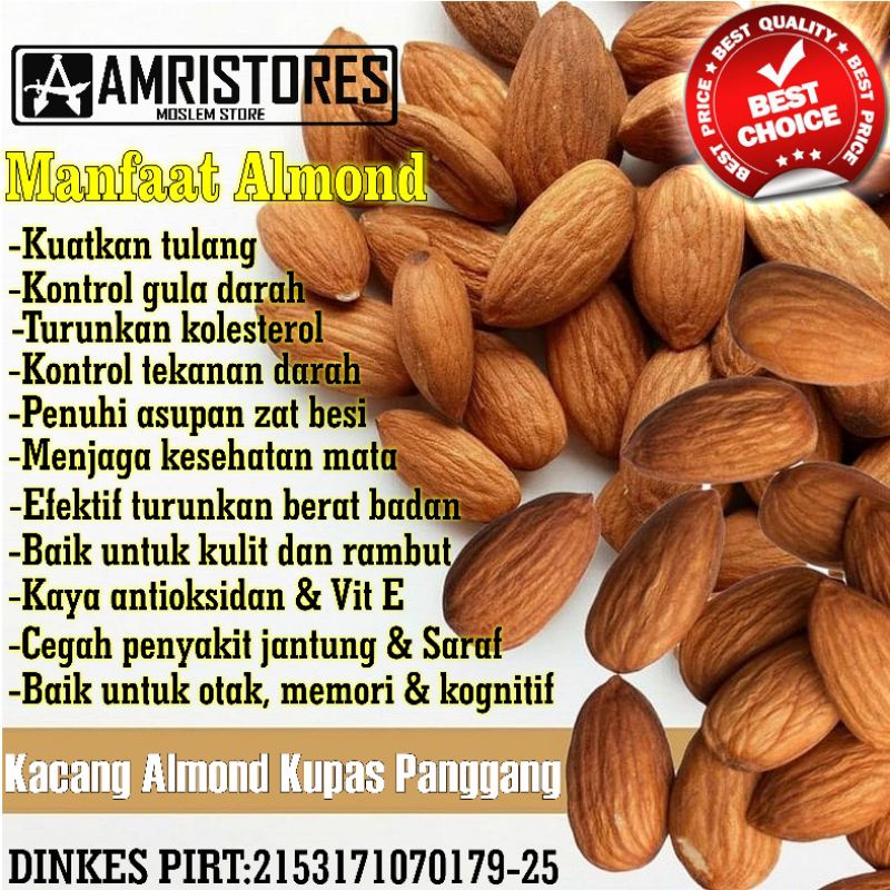 

kacang almond panggang kupas premium almond nute roasted premium nut fresh renyah gurih