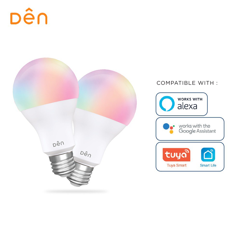 

[2PCS] DEN Smart Home WiFi LED Bulb 12W - Bohlam LED (RGB+CCT)