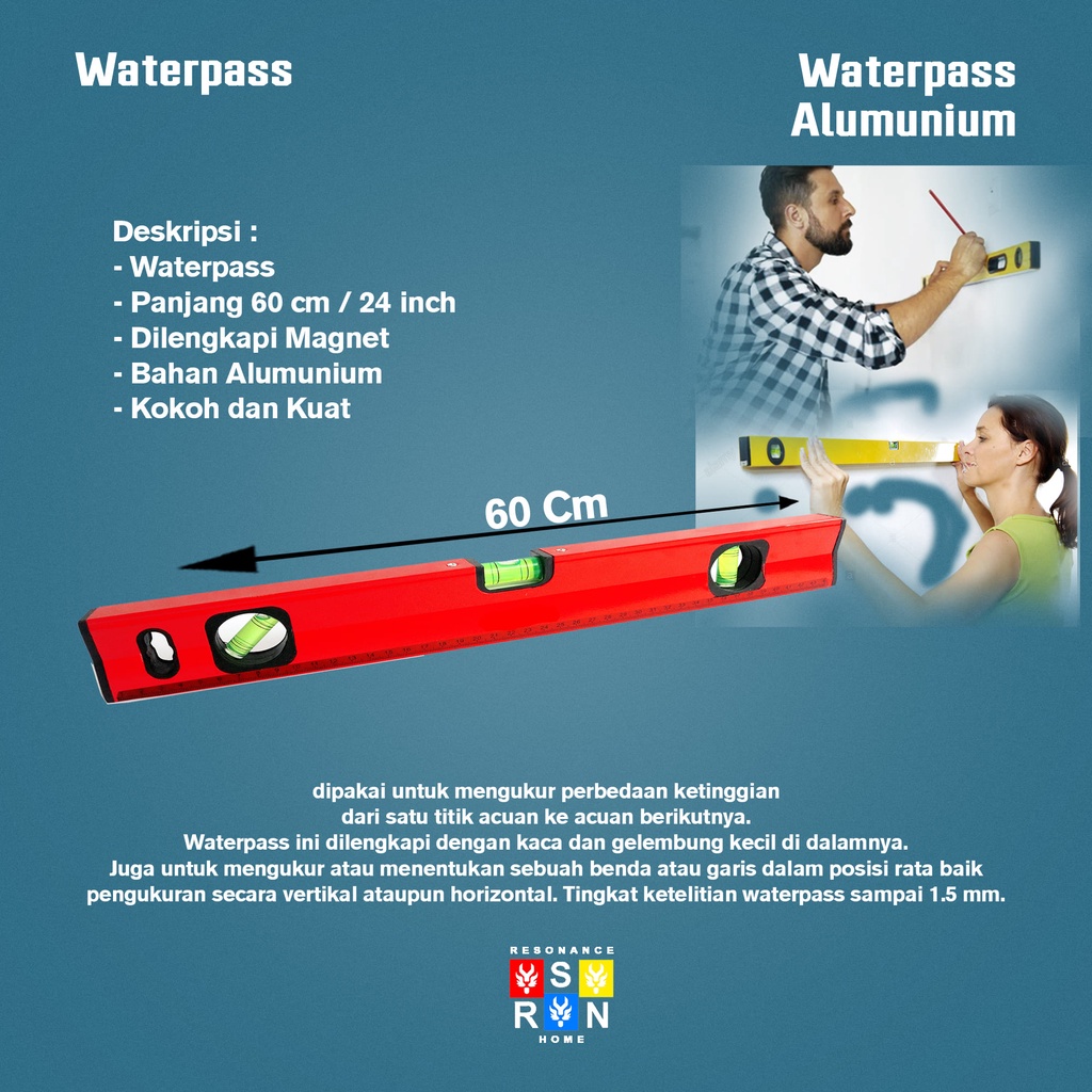 Waterpas Magnet 60cm l Watterpas 24 Inci Resonance Home