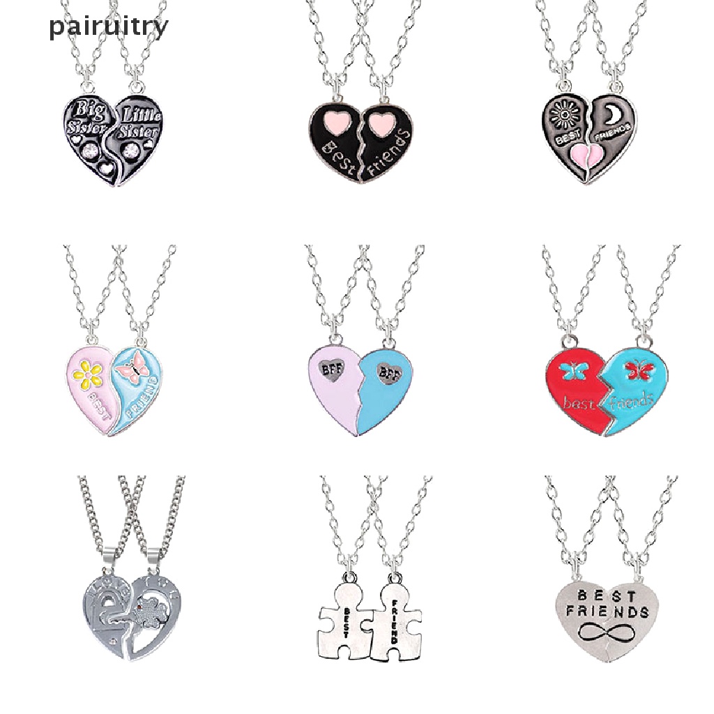 Prt 2Pcs Kalung Persahabatan Liontin Desain Honey Love Warna Pelangi Untuk Hadiah PRT