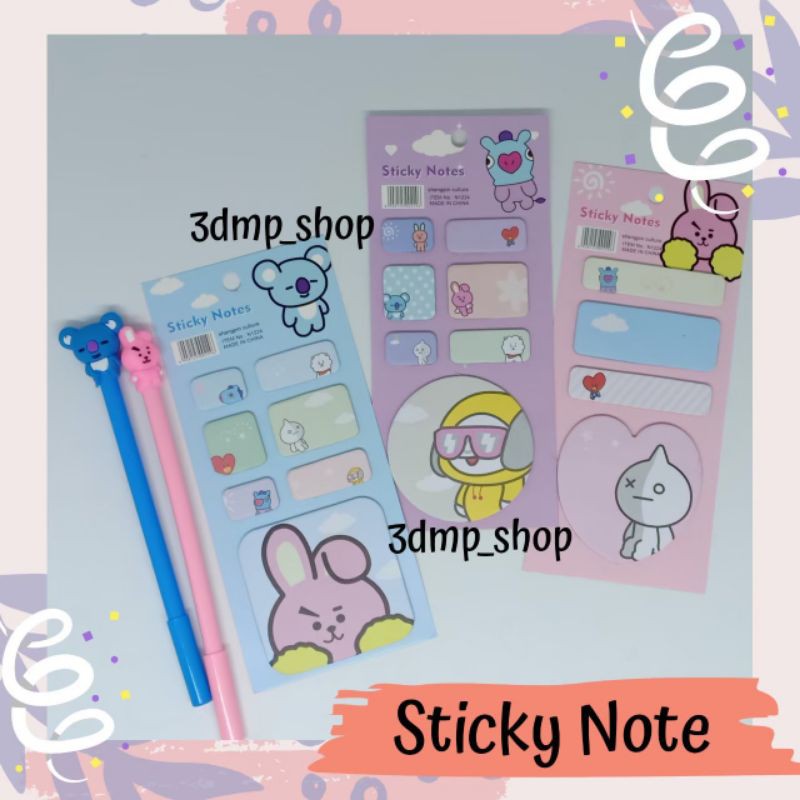 Sticky Note BT21 BTS KPOP cooky chimmy van