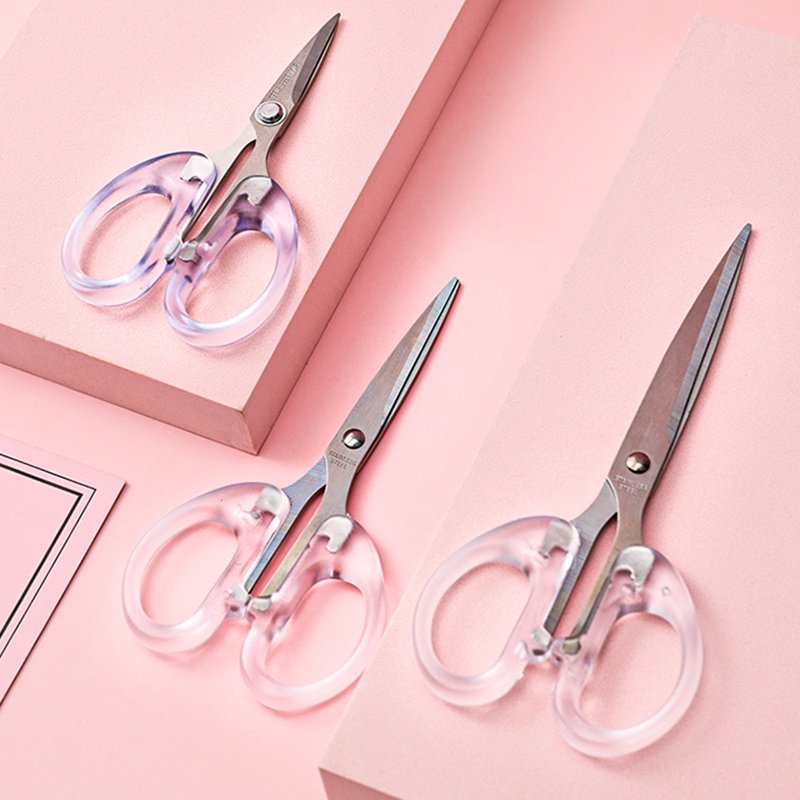 Simple Transparent Frosted Scissors Portable Office Scissors