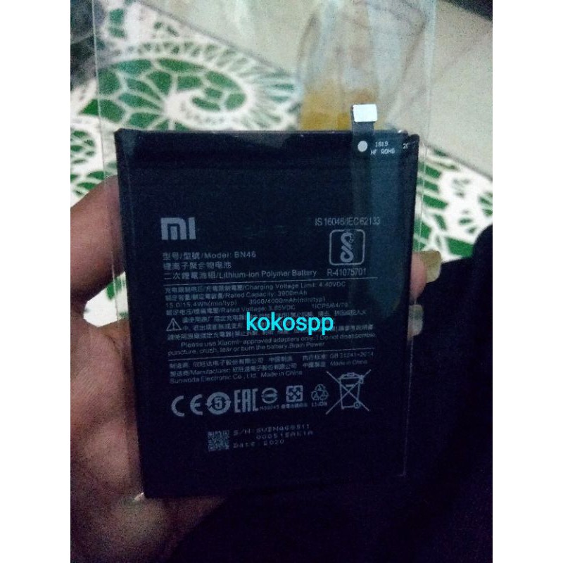 BATERAI BATTERY BATRE BN46 BATERAI REDMI NOTE 8 BN46/BN-46 ORIGINAL BATERAI BERGARANSI