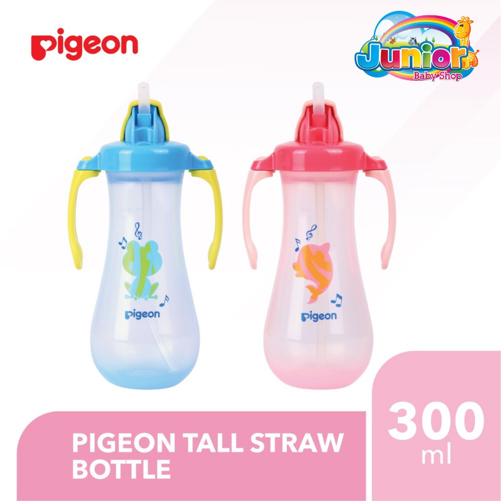 Pigeon Tall Straw Bottle Pink/Blue