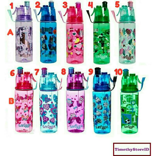 SMIGGLE GRINS SPRITZ DRINK BOTTLE - BOTOL MINUM SMIGGLE