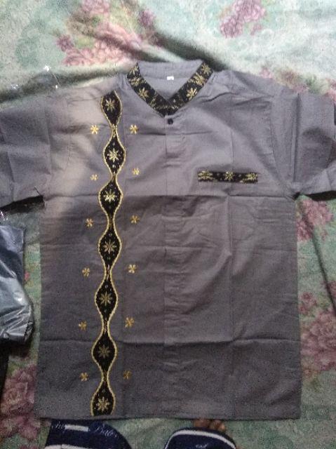 Kemeja Batik Pria Lengan Pendek Size M L Xl Xxl  Bswart Batik Hrb026 Kenongo Batik