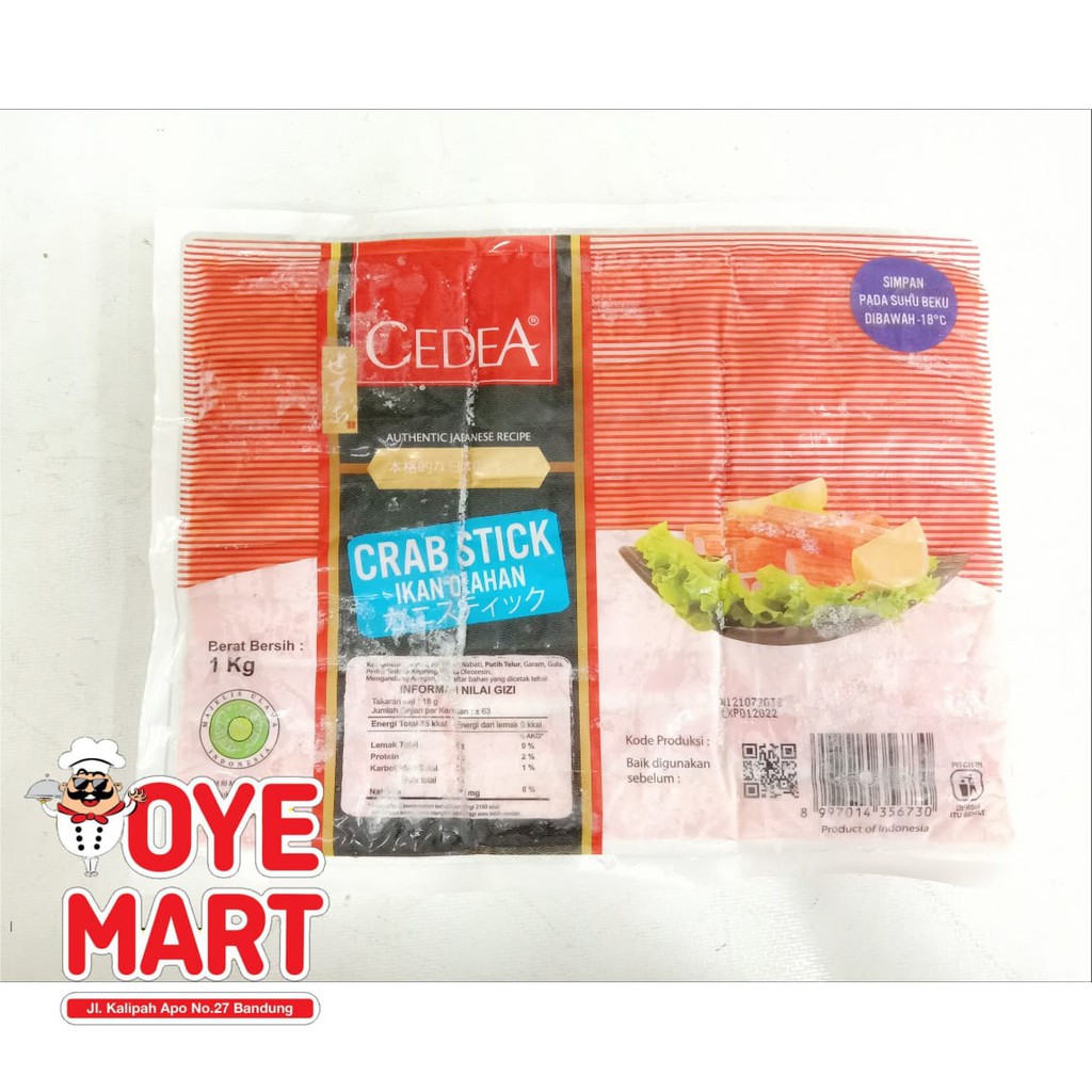 CEDEA CRAB STICK 1KG /  IKAN OLAHAN KEPITING STICK