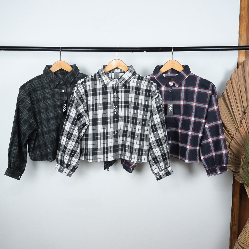 KEMEJA CROP FLANEL / KEMEJA KOTAK