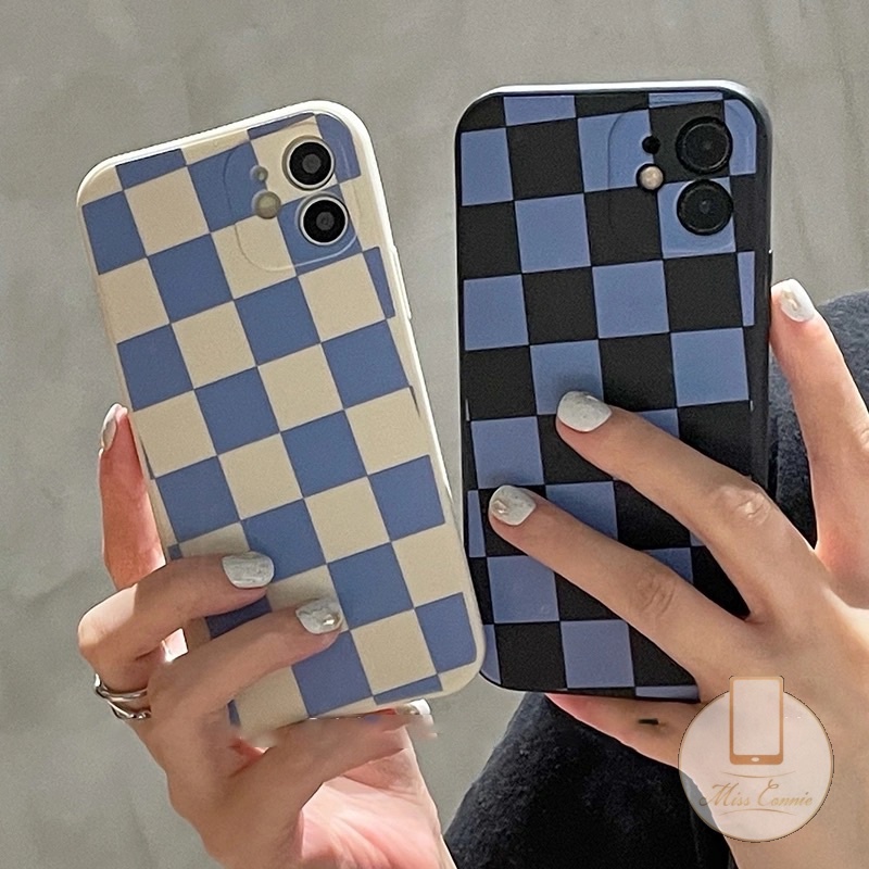 Soft Case TPU Motif Kotak-Kotak Untuk IPhone 11 XR 7 8 6 6s Plus 13 12 11 Pro Max X XR XS Max SE 2020