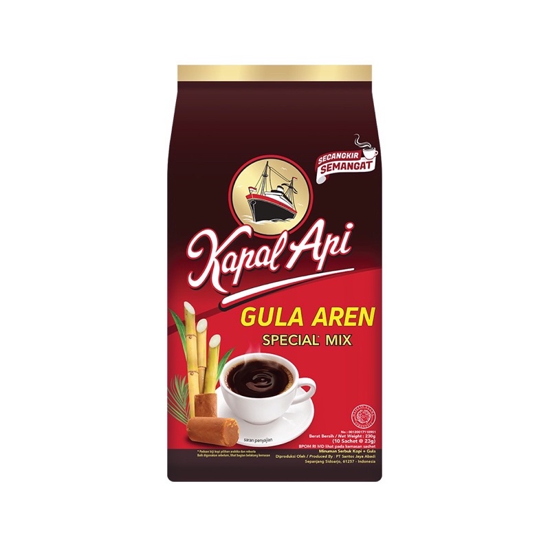 

KAPAL API SPESIAL MIX GULA AREN ( 1 PACK ISI 10 SACHET @23G )