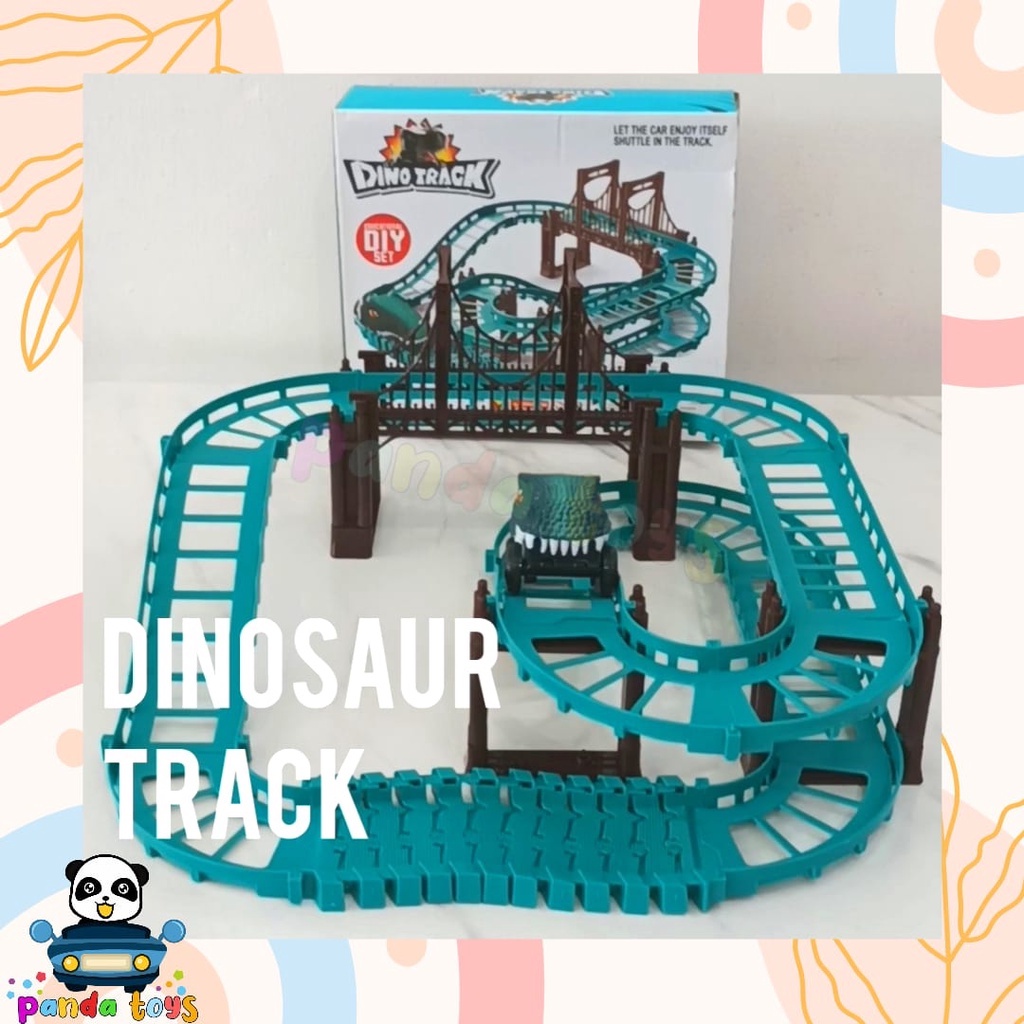 PANDA TOYS SEMARANG MAINAN ANAK DINO TRACK SERIES 615-35 MAINAN KERETA KEPALA DINOSAURUS