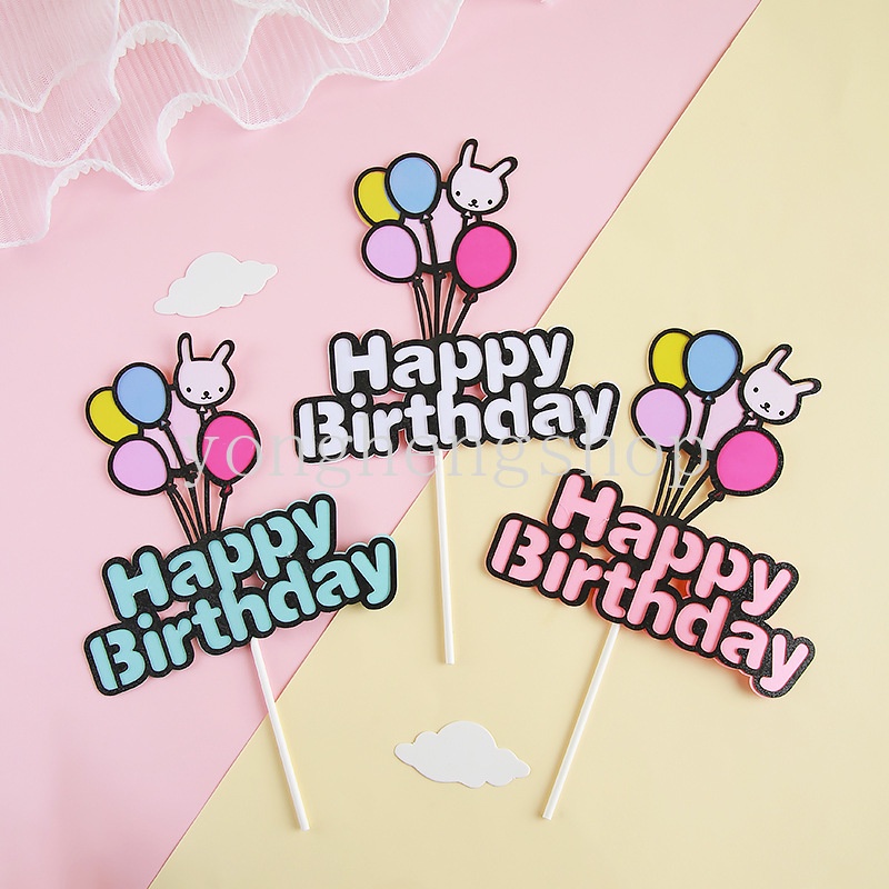 Topper Kue Cupcake Bentuk Balon Kelinci Untuk Dekorasi Pesta Baby Shower