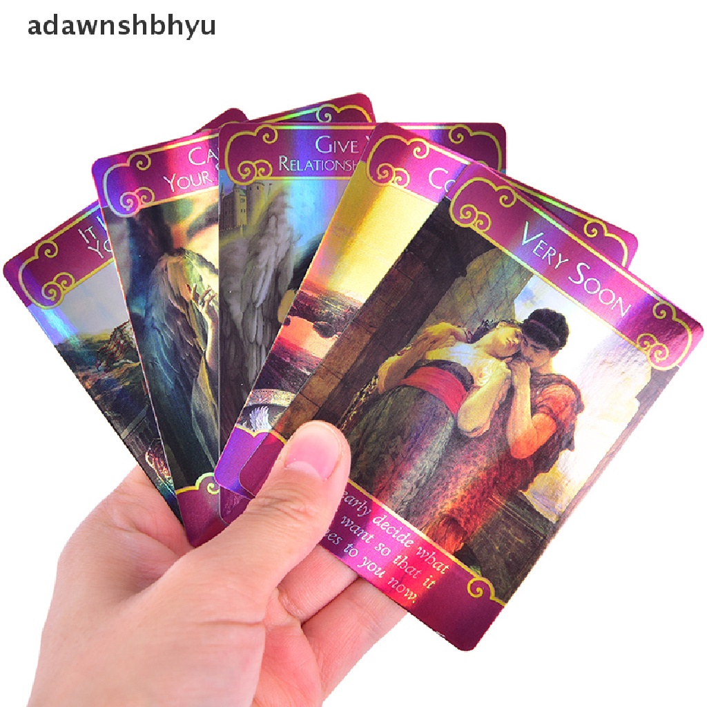 Adawnshbhyu Hologram Romance Angels Oracle Tarot Cards English Board Game Playing Card