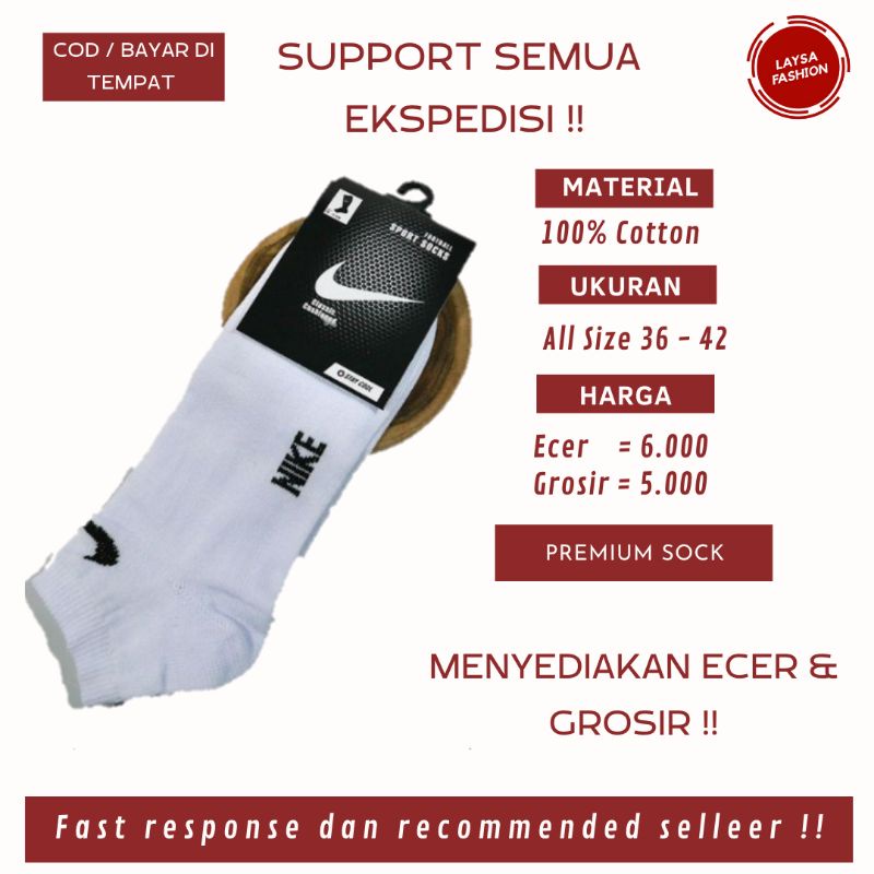 Kaos Kaki Sport Logo Nike Murah Kualitas Premium Kaos Kaki Olahraga Motif Nike Polos Putih Hitam Abu