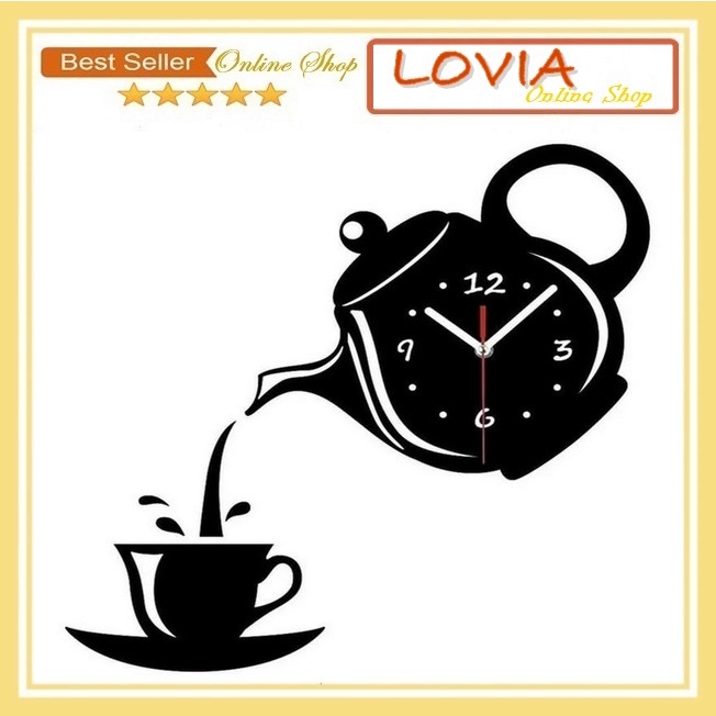 DIY Jam Dinding Tempel Analog Ukuran Besar Model Teko