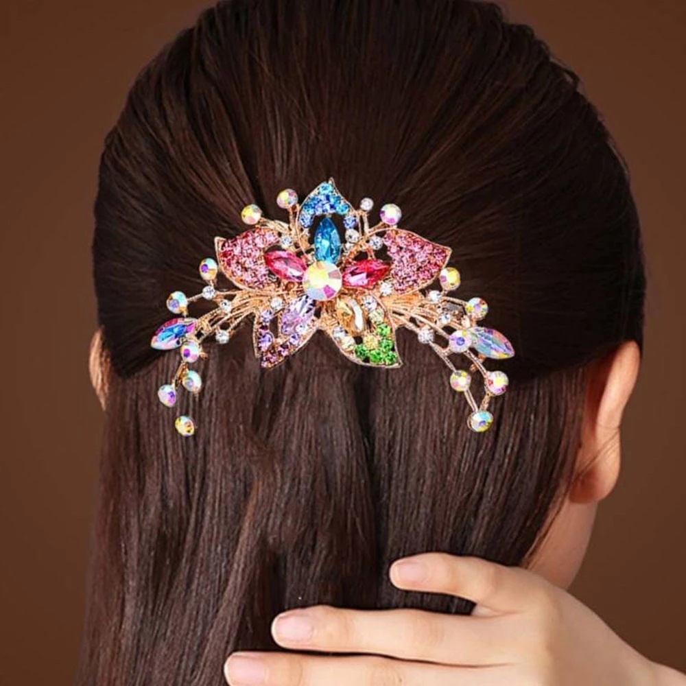 1Pc Fashion All-match Alloy Diamond Insert Hair Comb Women's Wedding Accessories