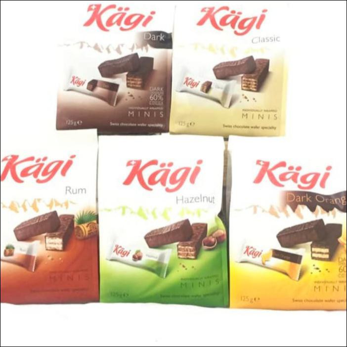 

KAGI SWISS CHOCOLATE WAFER MINIS 125GR - DRAK ORANGE - HAZEL